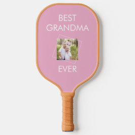 Custom Best Oma je Großkind Foto Rosa Pickleball Schläger
