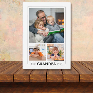 Custom Best Opa je 3 Foto Collage Weiß Fotoplatte