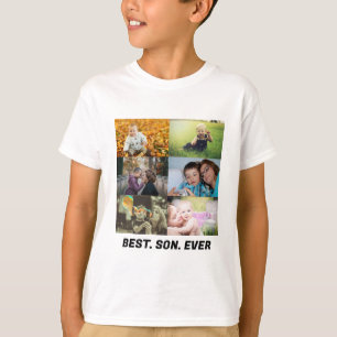 Custom Best Son Ever 6 Foto Collage T-Shirt