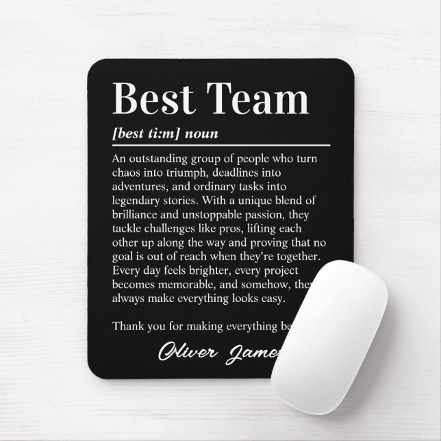 Custom Best Team Definition Employee Appreciation Mousepad (Mit Mouse)