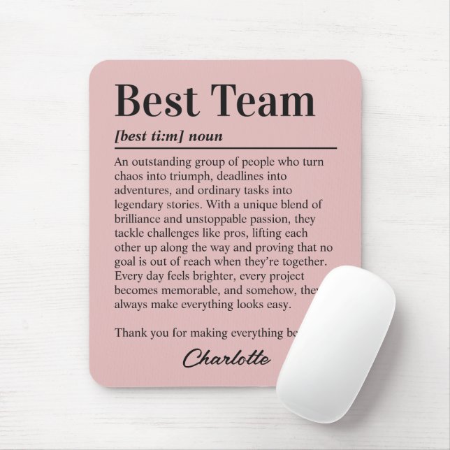 Custom Best Team Definition Thank You Team Mousepad (Mit Mouse)