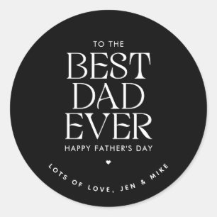 Custom Best Vater Ever Modern Vatertag Elegante Runder Aufkleber
