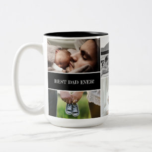 Custom Best Vater je Foto Collage Daddy Zweifarbige Tasse