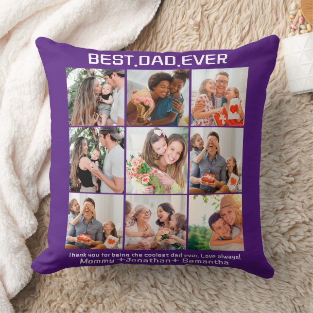 Custom Best Vater je Vatertag 9 FotoCollage Kissen (Decke)