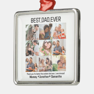 Custom Best Vater je Vatertag 9 FotoCollage Ornament Aus Metall
