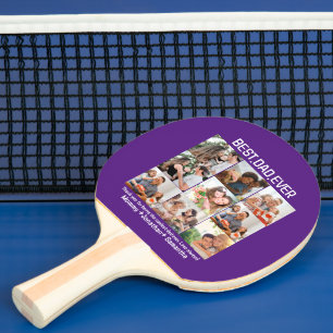 Custom Best Vater je Vatertag 9 FotoCollage Tischtennis Schläger