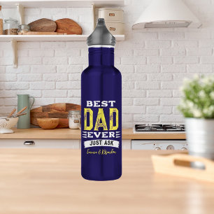 Custom Best Vater Papa Pater immer nur Gefragt lus Edelstahlflasche