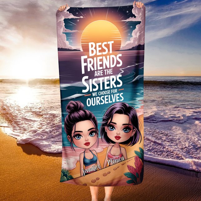 Custom BESTE FREUNDIN Best Friends Chibi BESTE FRE Strandtuch (Von Creator hochgeladen)