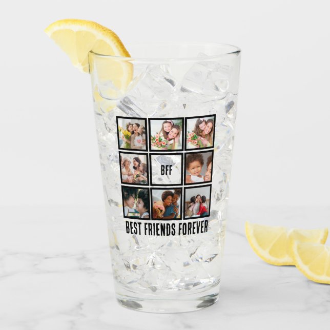 Custom BESTE FREUNDIN Best Friends Forever 8 Foto  Glas (Vorderseite Ice)