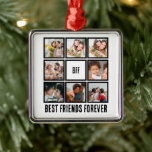Custom BESTE FREUNDIN Best Friends Forever 8 Foto  Ornament Aus Metall<br><div class="desc">Personalisierte BESTE FREUNDIN Best Friends Forever Freundschaft Tag 8 Foto Collage. Dieses Tagesgeschenk für Freunde mit 8 Fotos können Sie ganz individuell gestalten.</div>