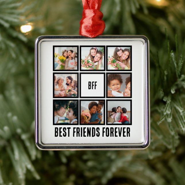 Custom BESTE FREUNDIN Best Friends Forever 8 Foto  Ornament Aus Metall (Baum)