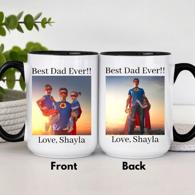 Custom Bester Vater Aller Zeiten Superheld Vaterta Tasse (Von Creator hochgeladen)