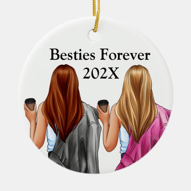 Custom Bestie Friends Christmas Tree Ornament (Vorne)