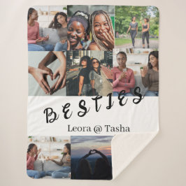 Custom Bestie Pictures & Name Cozy Throw Sherpadecke