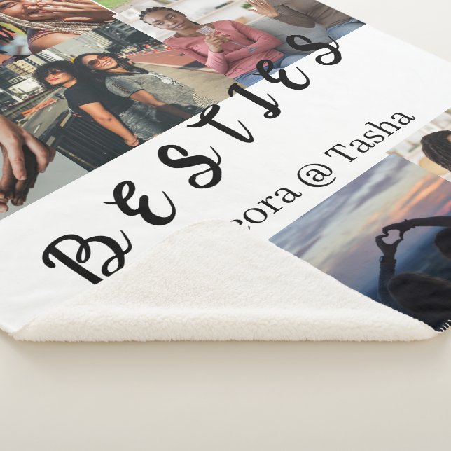 Custom Bestie Pictures & Name Cozy Throw Sherpadecke (3/4)