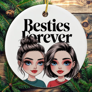 Custom Besties Best Friend Geschenk BESTE FREUNDIN Keramik Ornament