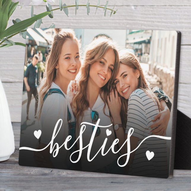 Custom Besties Best Friends Foto Fotoplatte (Custom Besties Best Friends Photo plaque)