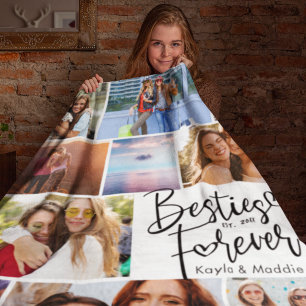 Custom Besties BESTE FREUNDIN Moderne Skriptfotogr Fleecedecke