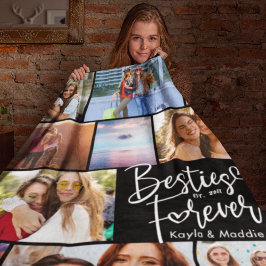 Custom Besties BESTE FREUNDIN Moderne Skriptfotogr Fleecedecke