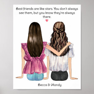 Custom Besties Gift   Best Friend Poster