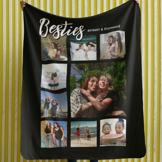Custom Besties Photo Collage Fleecedecke (Von Creator hochgeladen)