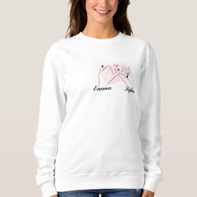 Custom Besties Sweatshirt, Best Friends Gift Sweatshirt (Vorderseite)