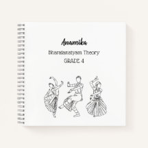 Custom bharatanatyam Tanztheorie Spiral Notebook