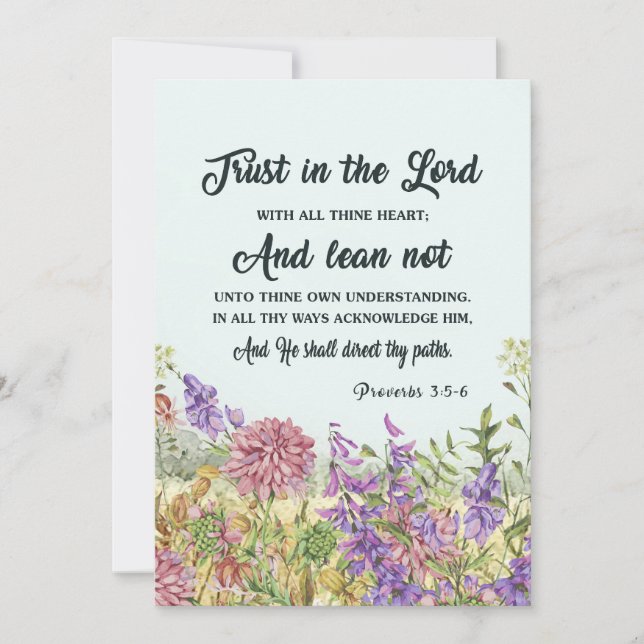 Custom Bible Verse Blumengrüßkarten Feiertagskarte (Vorderseite)