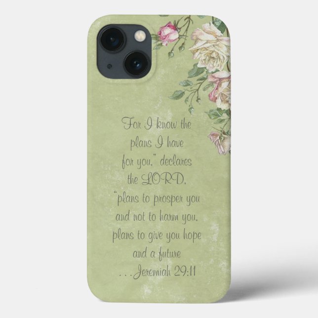 Custom Bible Verse Floral Shabby Chic Handy Case (Rückseite)