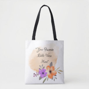 Custom Bible Verse on Peach Background and Blume