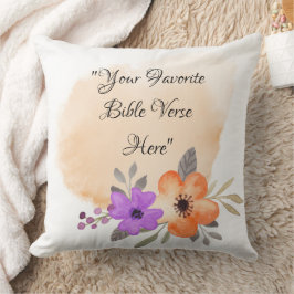 Custom Bible Verse on Peach Background and Blume Kissen