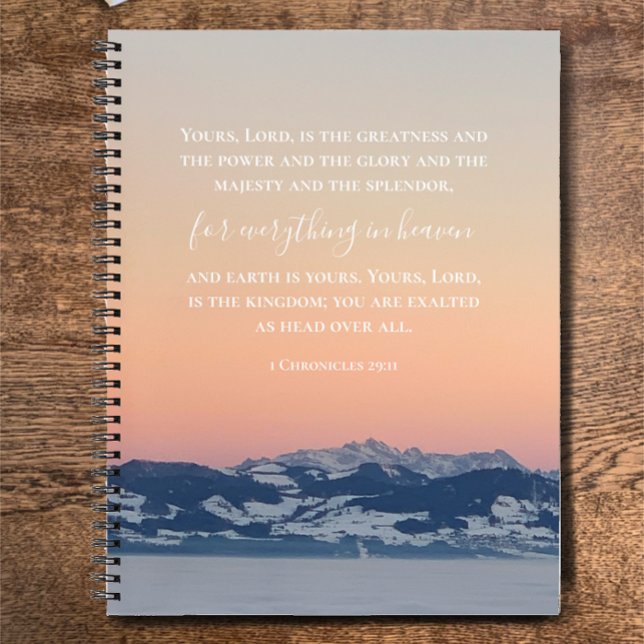Custom Bible Verse | Praxiszeitung für Schweizer A Notizbuch (A unique prayer journal with custom Bible scripture on Swiss mountain sunset, my original photograph)