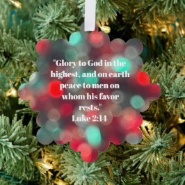 Custom Bible Verse Red and Green Sparkor Weihnacht Ornament Karte