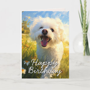 Custom Bichon Frise Birthday Card Dankeskarte