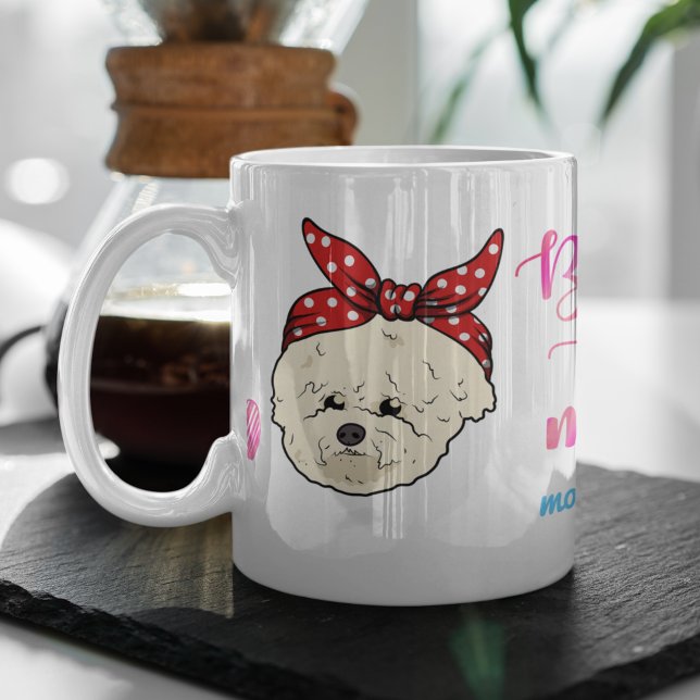 Custom Bichon Frisé Mama Muttertag Niedliches Gesc Kaffeetasse (Von Creator hochgeladen)