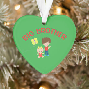 Custom Big Brother mit Baby Schwester Herz Ornament