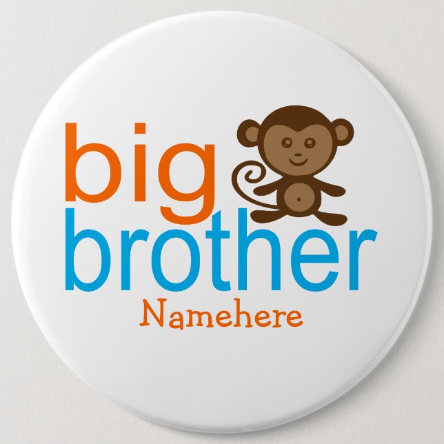 Custom Big Brother Monkey Tasten Button (Vorderseite)