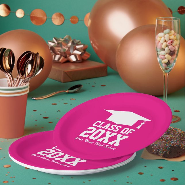 Custom Big Class of 2025 Graduierungsparty Pappteller (Multi)