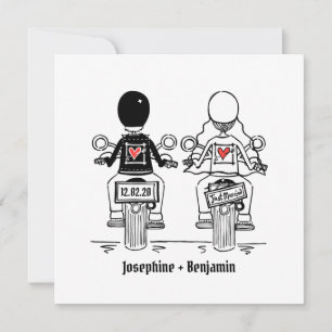 Custom Biker Motorrad Abend Hochzeit Einladung