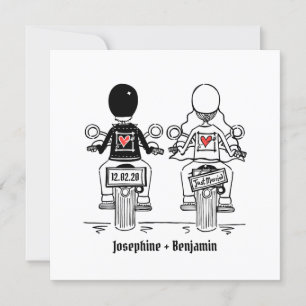 Custom Biker Motorrad Abend Hochzeit Einladung