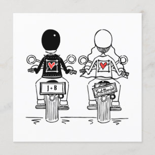 Custom Biker Motorrad Abend Hochzeit Einladung