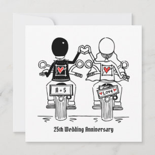 Custom Biker Motorrad Hochzeit Jahrestag Einladung