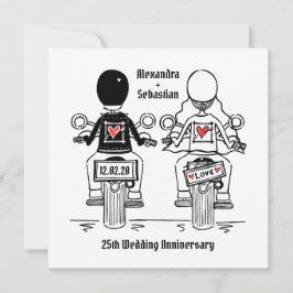 Custom Biker Motorrad Hochzeit Jahrestag Einladung