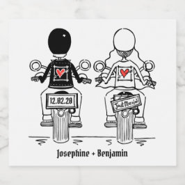 Custom Biker Motorrad Hochzeitsmarken Bierflaschenetikett