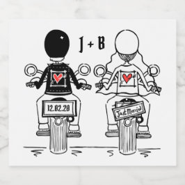 Custom Biker Motorrad Hochzeitsmarken Bierflaschenetikett