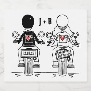 Custom Biker Motorrad Hochzeitsmarken Bierflaschenetikett