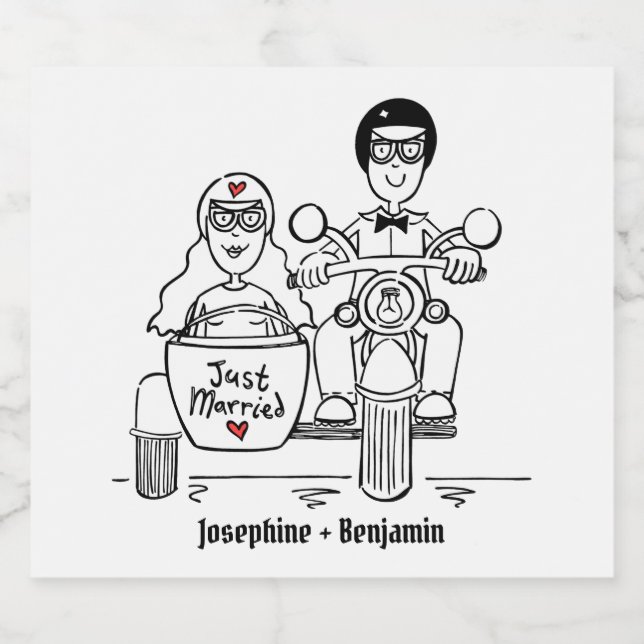 Custom Biker Motorrad Hochzeitsmarken Bierflaschenetikett (Einzelnes Label)