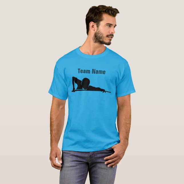 Custom Billiards Pool League Team Gear T-Shirt (Vorne ganz)
