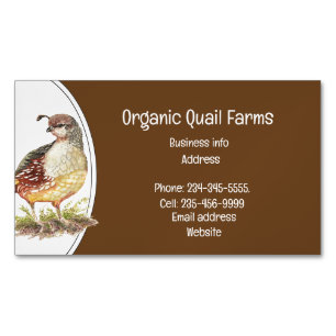Custom Bio Quail Bird Egs Farm Animal Business Magnetische Visitenkarte