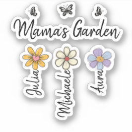 Custom Birth Flower Mug Names, Mama's Garden Gift Aufkleber